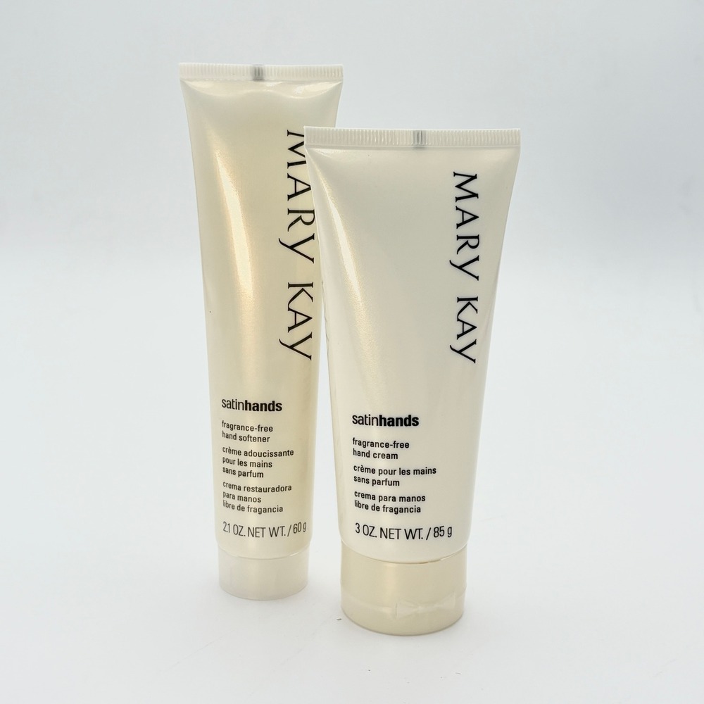 Mary Kay Satin Hands Set Hand Cream 3oz & Hand Softener 2.1oz Fragrance-Free